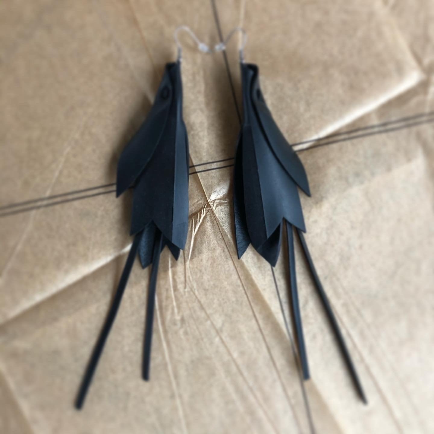 Up-cycled Kowhai feather earrings