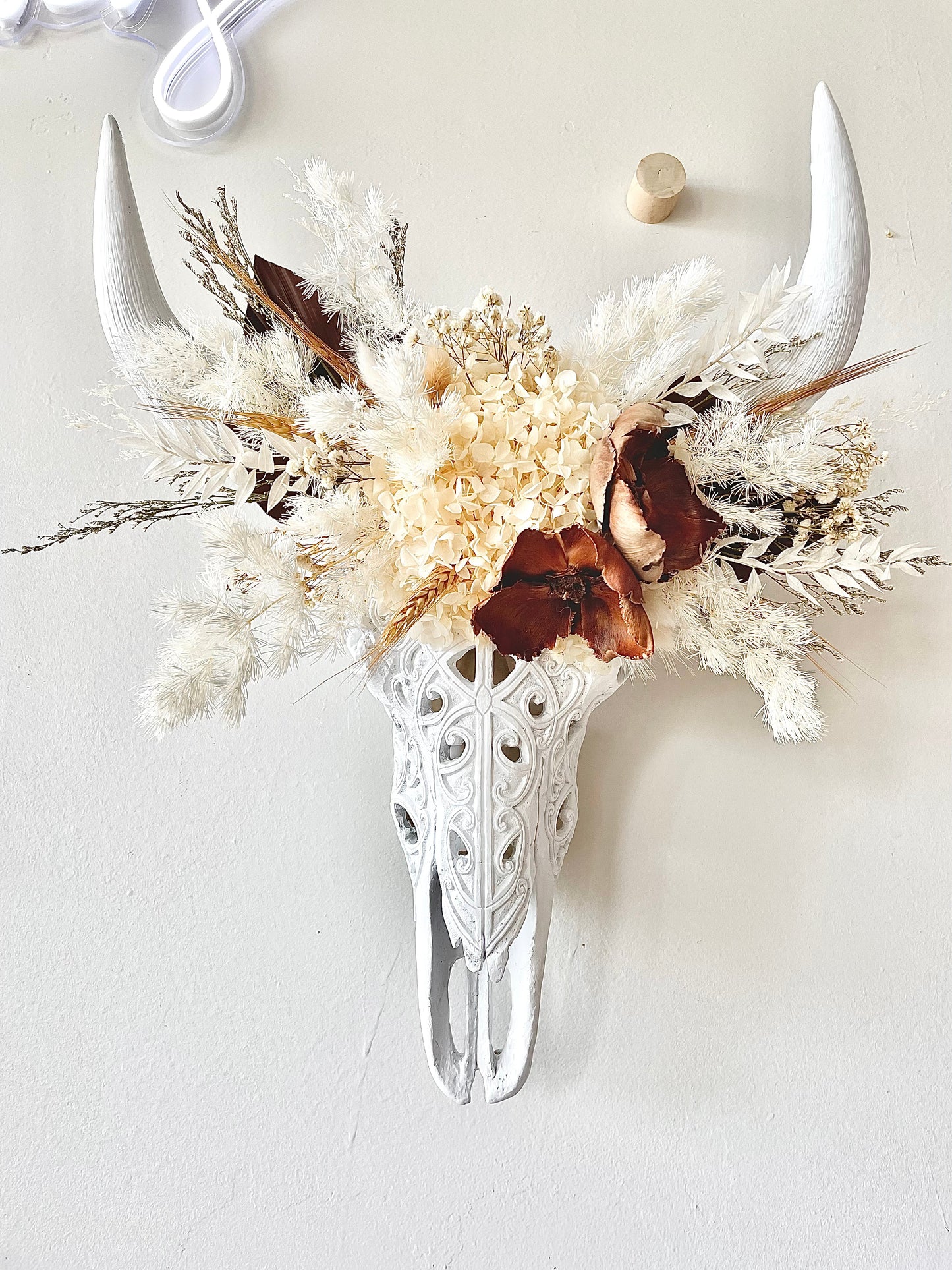 Boho Bull Skull Arrangement