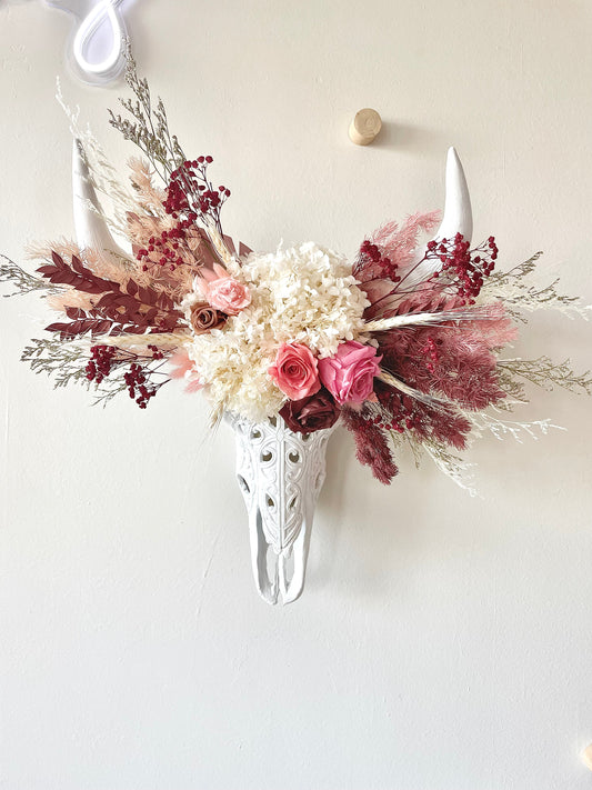 Berry Biscuit Bull Skull Arrangement