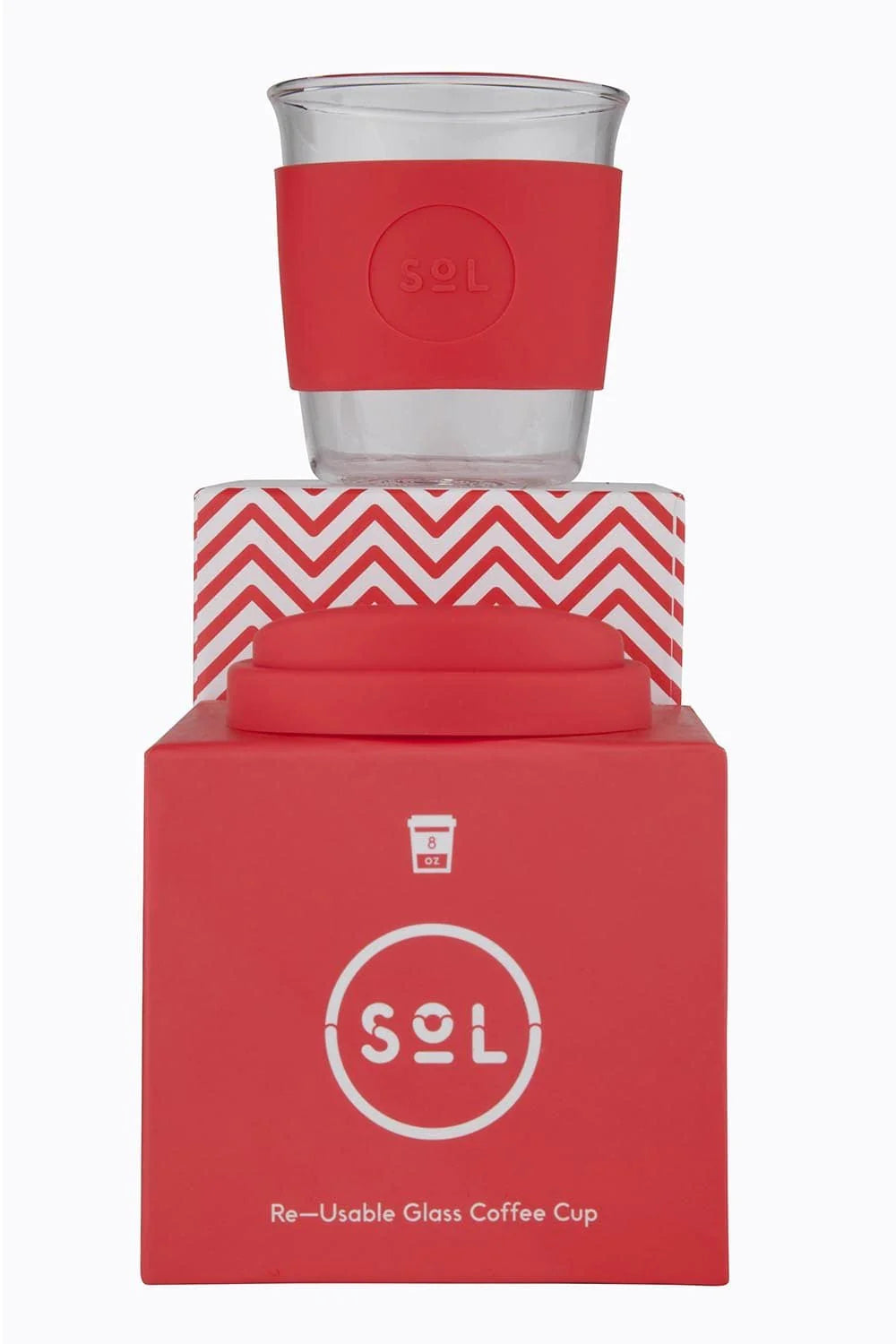 SOL Re-usable glass coffee cup