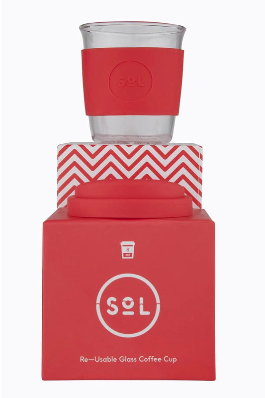 SOL Re-usable glass coffee cup