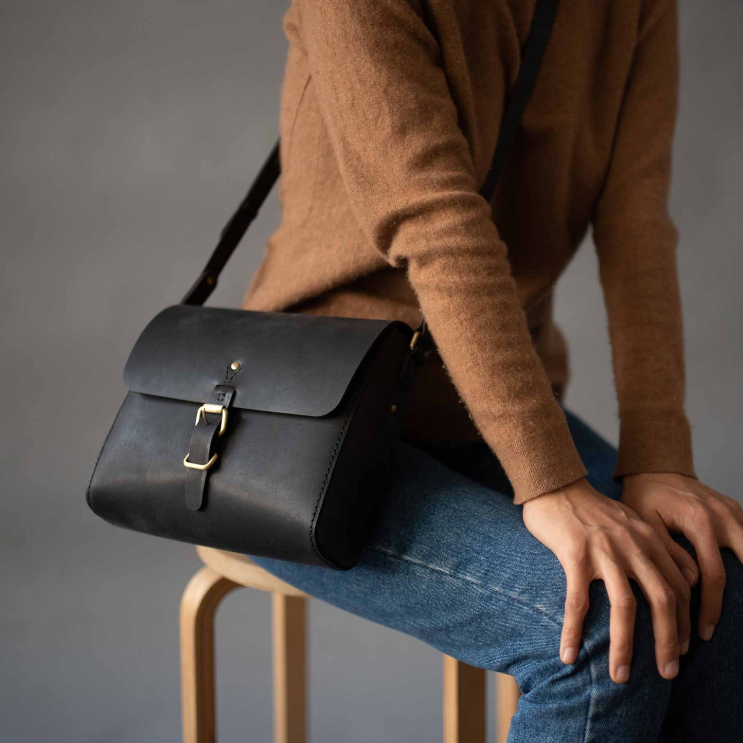 The Companion Leather Satchel - Black